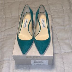 Jimmy Choo Romy Suede Pump 40mm- Emerald